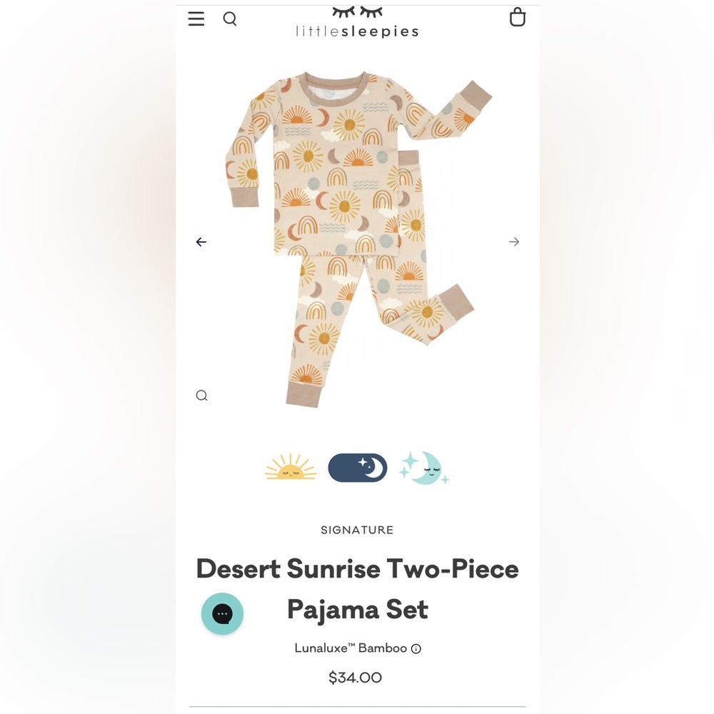 Little Sleepies Desert Sunrise Print Pajama Set